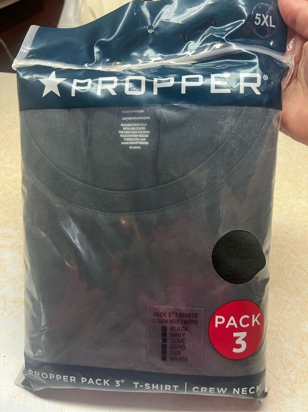 Propper Men’s Black Tee shirts Crew Neck (3) Sz 5X NIP
